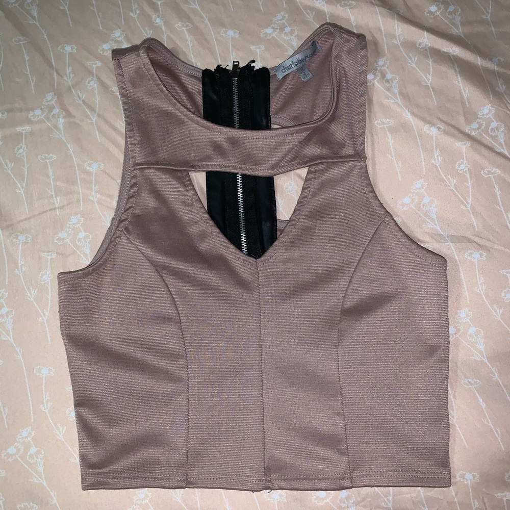Dusty rose colored crop top